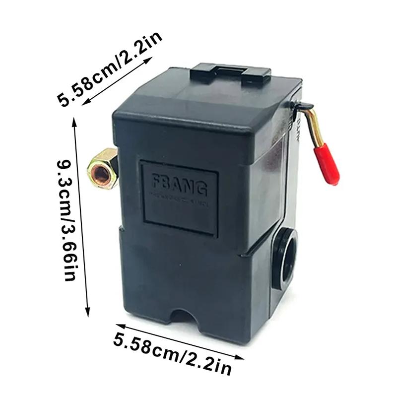 4 Ports 95-120 Psi Air Compressor Pressure Switch 16-20A Safe Air Compressor Shut Off Switch Air Compressor Replacement Parts