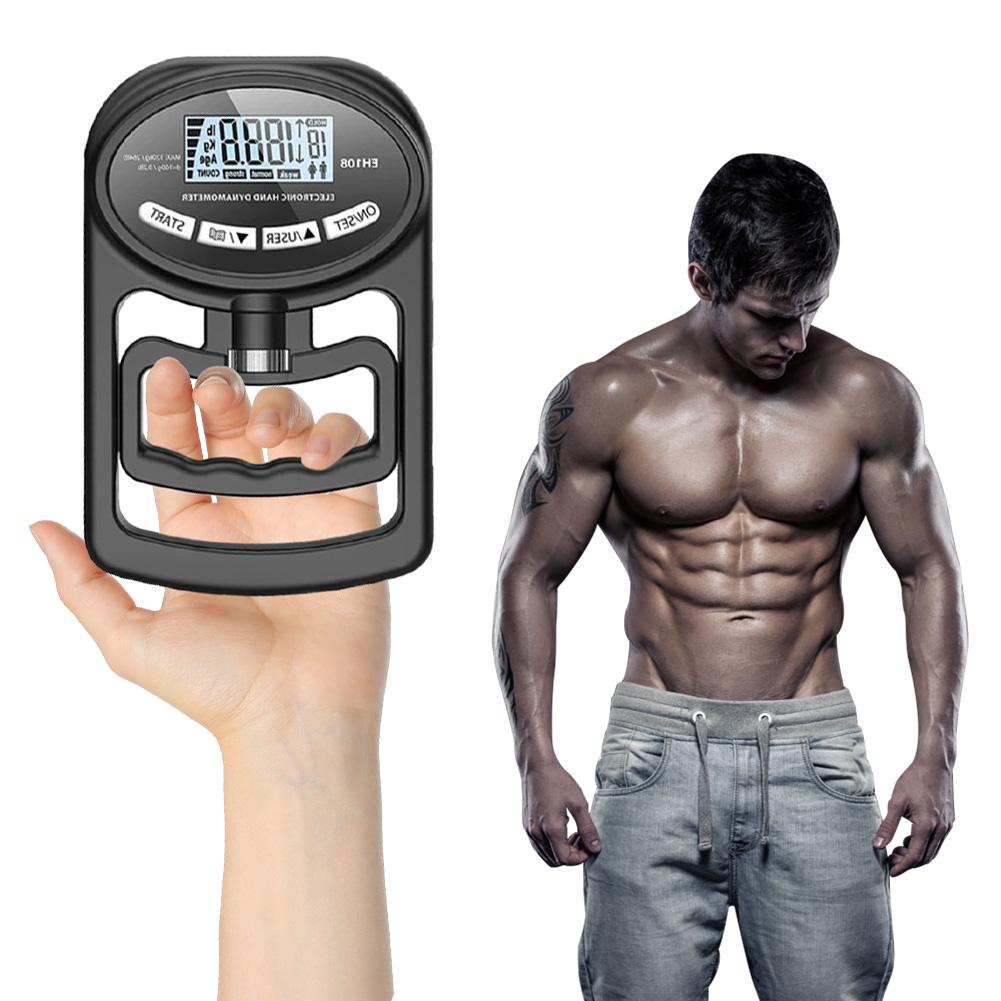 Тестер силы хвата 265 фунтов/120 кг Цифровой ручной динамометр Эргономичный измеритель силы хвата Светодиодный дисплей для домашнего школьного использования