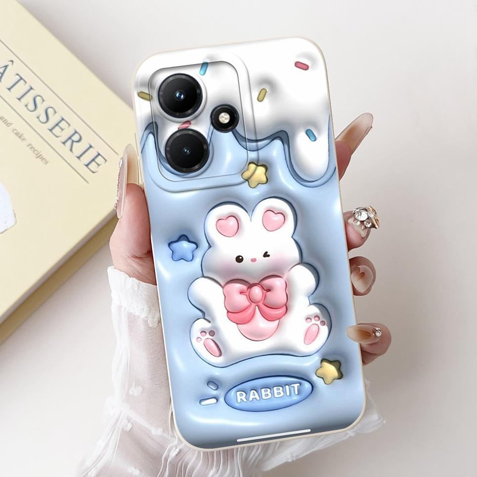 Чехол Panda Rabbit для Infinix Hot 30i 30Play NFC Чехол для телефона Hot 40 40Pro 40i Мягкий силикон Мультяшная задняя крышка Защита камеры