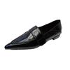 2025 Spring and Autumn New Pointed Flat Single Shoes Two-wear Flat Heel British College Style Casual Small Leather Shoes Women