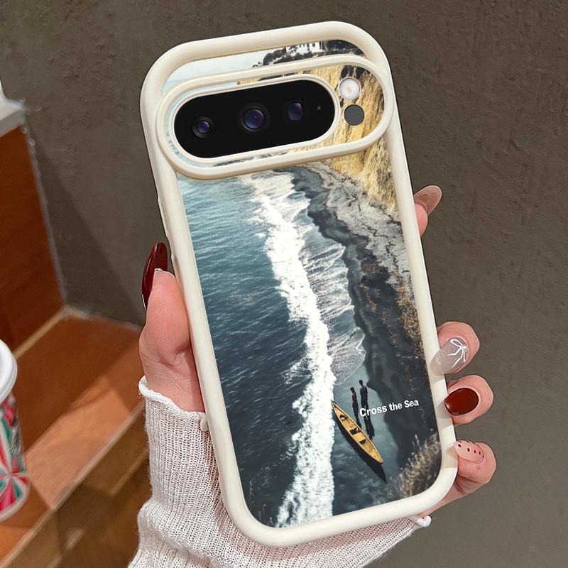 Модный матовый чехол для телефона с морским узором для Google Pixel 9 Pro XL 8 Pro 8A, защита объектива, мягкий противоударный бампер из ТПУ