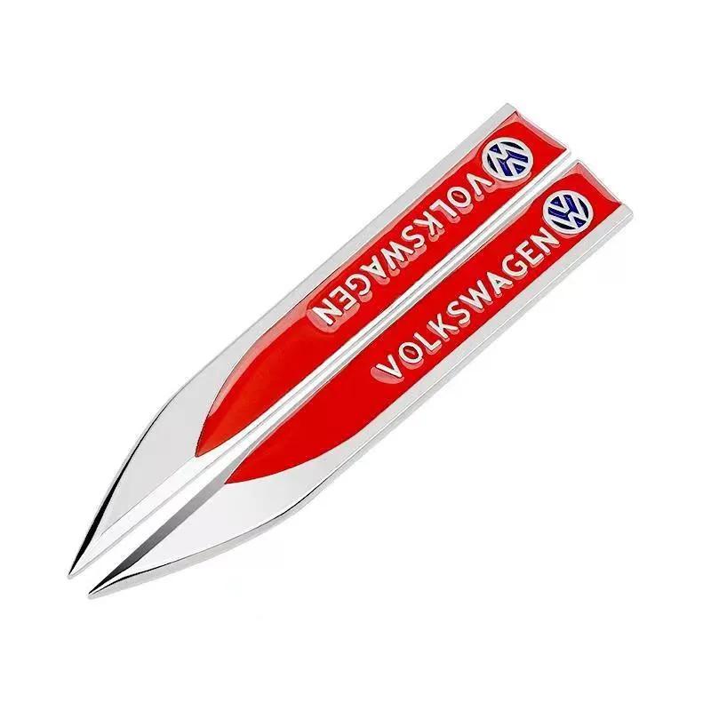 For Volkswagen2pcs 3D Metal Car Fender Side Wing Emblem Badge Sticker For Volkswagen GOLF 5 Tiguan Polo Golf 6 Golf 7 Jetta Accessories