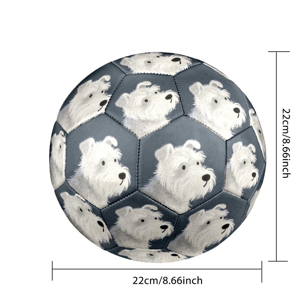 1pc Miniature Schnauzer Portrait Theme Soccer Ball Football, Size 5, Lightweight PVC, Outdoor Training Soccer Ball,Gift c65139