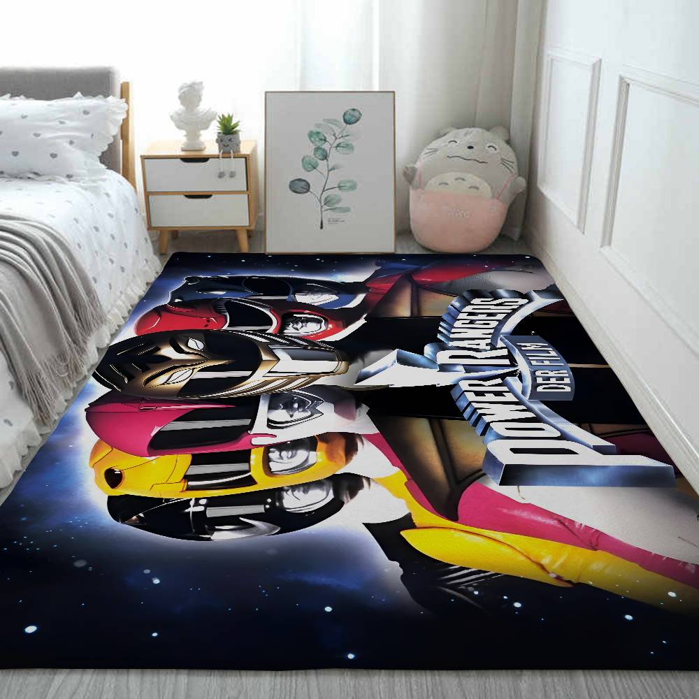 Film P-Power R-Rangers Floor Mat Pattern Printed Flannel Door Mat, Suitable For Bathroom, Living Room, Home Decoration