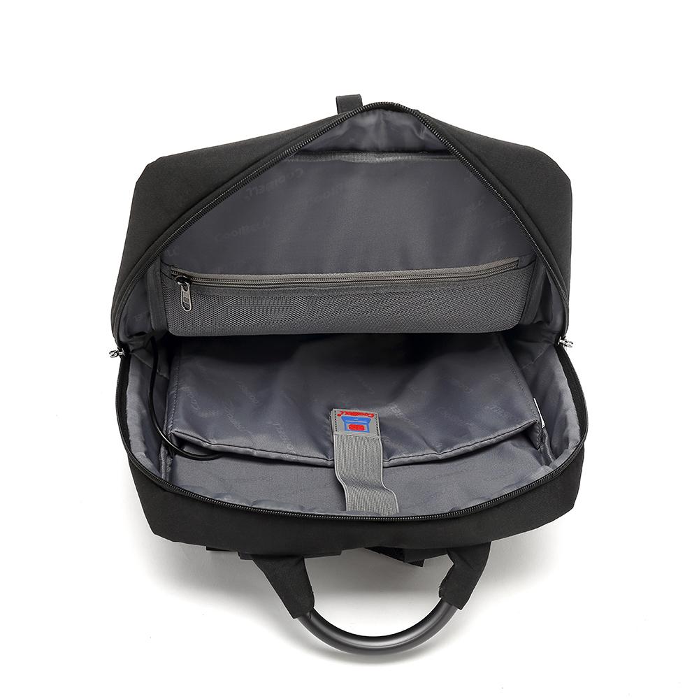 Мужские рюкзаки Cool Bell с USB-портом для зарядки Мужской деловой повседневный водонепроницаемый рюкзак для ноутбука 15,6 дюйма черный/серый CB-6107S