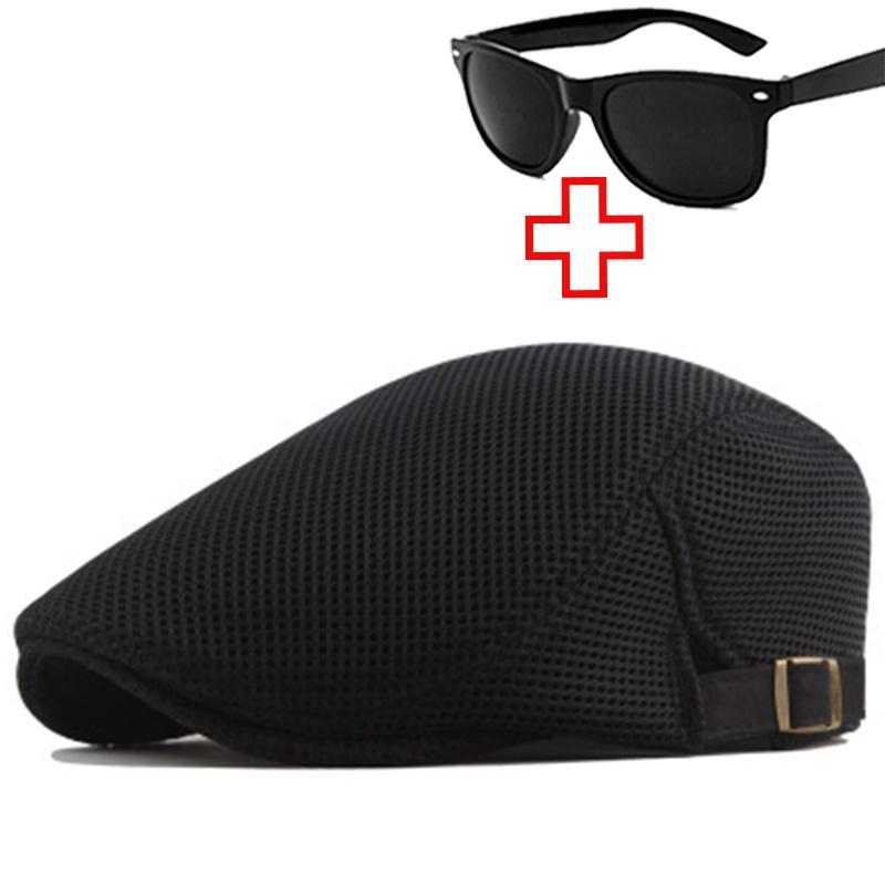 Summer Breathable Newsboy Hat Hollow Mesh Sunscreen Cap Unisex Sports Beret Outdoor Trucker Cap