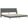 Bed Frame with Headboard Dark Gray 100 x 203 cm Fabric