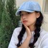 Street Style Retro Forward Hat Cotton Women Artist Hat Vintage Denim Berets Cap  Party
