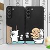 Забавный чехол для телефона с изображением пары собак для Samsung Galaxy S25 Plus S21 FE S22 S23 S24 Ultra Ударопрочный Мягкий чехол Парные Fundas Skin