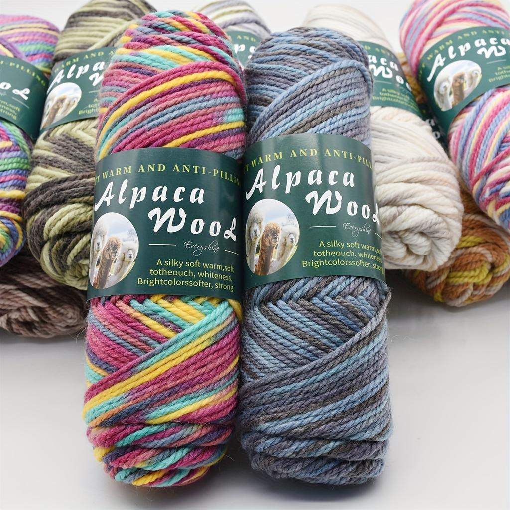 3 Pack Alpaca Blend Yarn (100g Each, 110m) Soft & Durable Worsted Weight for Knitting & Crochet – Sweaters, Blankets, Scarves 3.5-4.5mm Needles/Hooks
