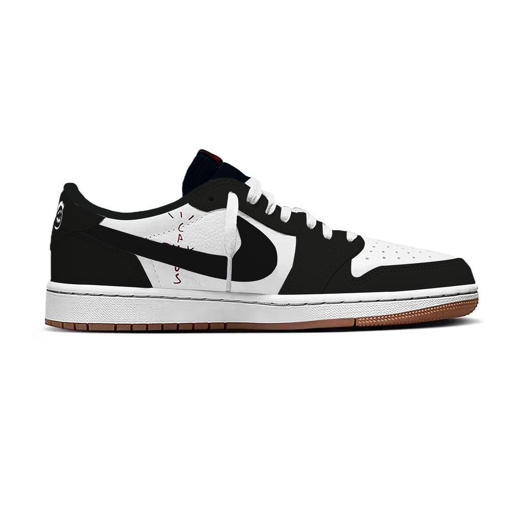 Travis Scott x Jordan Air Jordan 1 Черно-белые Travis Scott X AJ1 Низкие Винтажные Баскетбольные Кроссовки Женские DZ4137-700(Команда1897-)