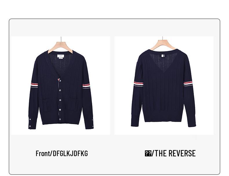 Мужской осенний кардиган из шерсти в полоску в корейском стиле 2025