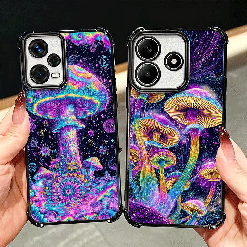 Weird Psychedelic Mushroom Soft Phone Case For Xiaomi Redmi Note 14 15 Pro Plus 13 12 11S 11T 5G 10 9S 9 Plating Anti-Fall Funda