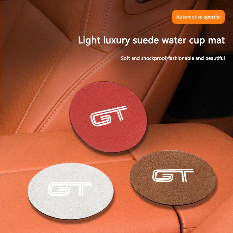 High Quality Suede Car Coaster Water Cup Seat Cushion Interior Accessories Anti Slip Pad For Ford Mustang 2015-2023 GT Storage