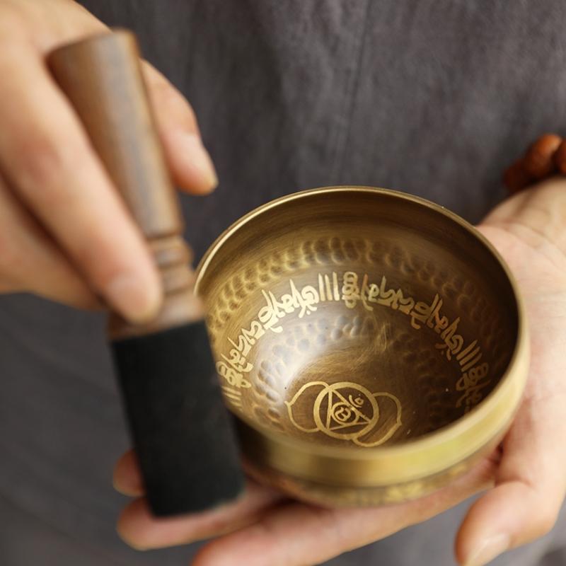 Поющая бронзовая чаша Духовный Звук Исцеляющий Музыкальные инструменты Йога Буддийские принадлежности Звук Исцеляющий Ударный инструмент Чаша