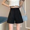 2023 Autumn Fashionable High Waist Pleated Wide Leg Shorts for Women