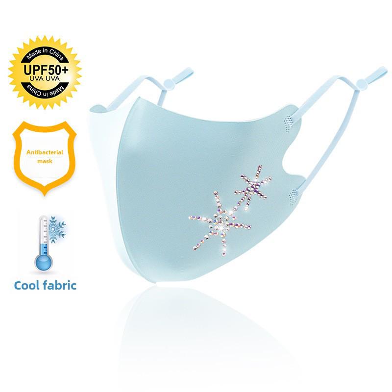 Моющаяся регулируемая алмазная маска: Дышащая, охлаждающая, противопылевая, солнцезащитная маска Ice Silk