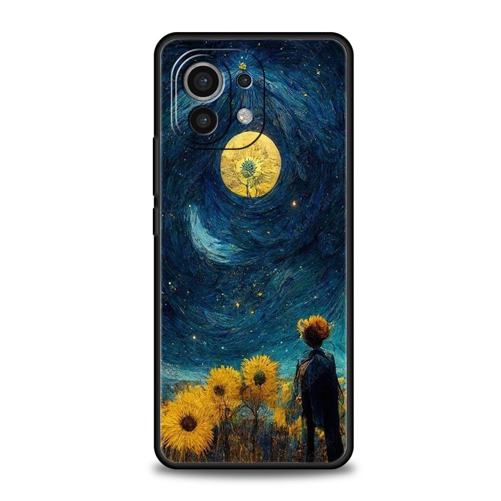 Чехол для телефона «Звездная ночь Ван Гог» для Xiaomi 14 13 12 11 Lite 13T 12T 11T Pro 9T Mi Poco X6 X5 M3 X3 Pro F5 F4 F3 5G, черный чехол