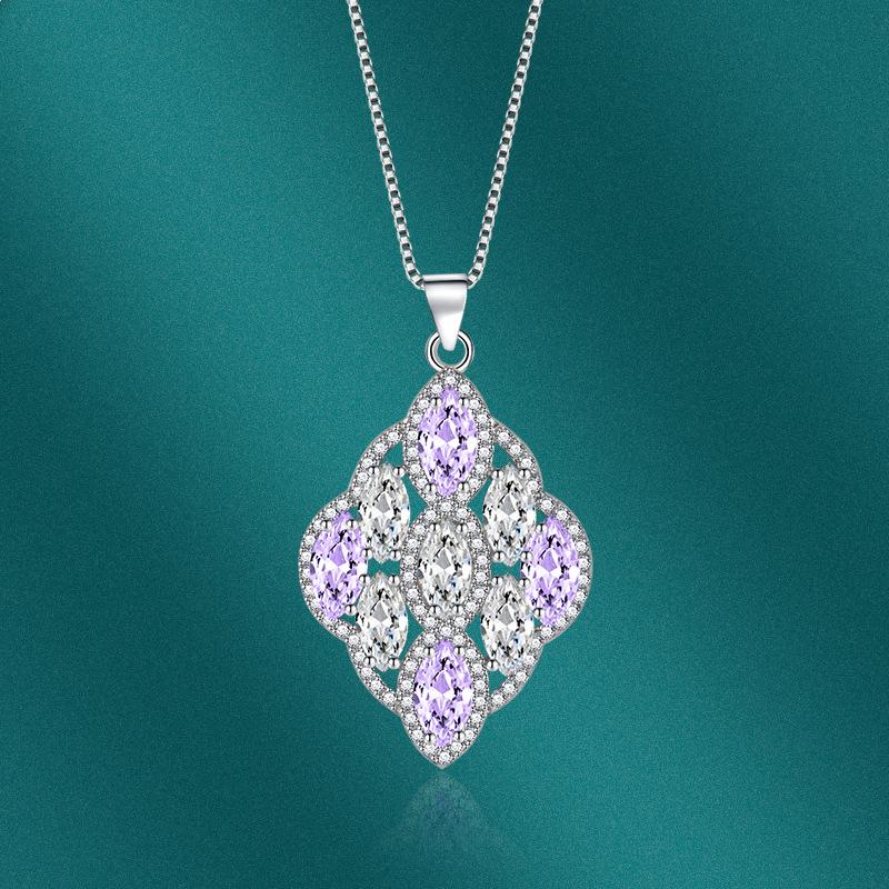 Sace Gems Классический роскошный циркон для женщин кулон ожерелье ювелирные изделия свадебное обещание вечерние подарок