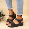 2024 new large size fish mouth casual sandals hot Roman style sandals women wear Velcro shoes