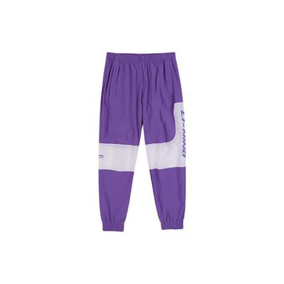 Li Ning Color Block Letter свободный крой сращиваемые быстросохнущие дышащие повседневные спортивные брюки мужские брюки фиолетовые AYKQ185-4