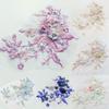 Crafts Applique 3D Lace Flowers DIY Embroidery Tulle Applique Bead Cloth Patch Bride Wedding