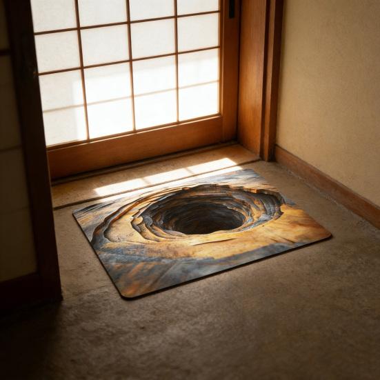 Коврик для пола 3D узоры оптической иллюзии Пылеудаление Нескользящий Дверной коврик Устойчивый к выцветанию Антистатический Входной коврик Чистящий коврик