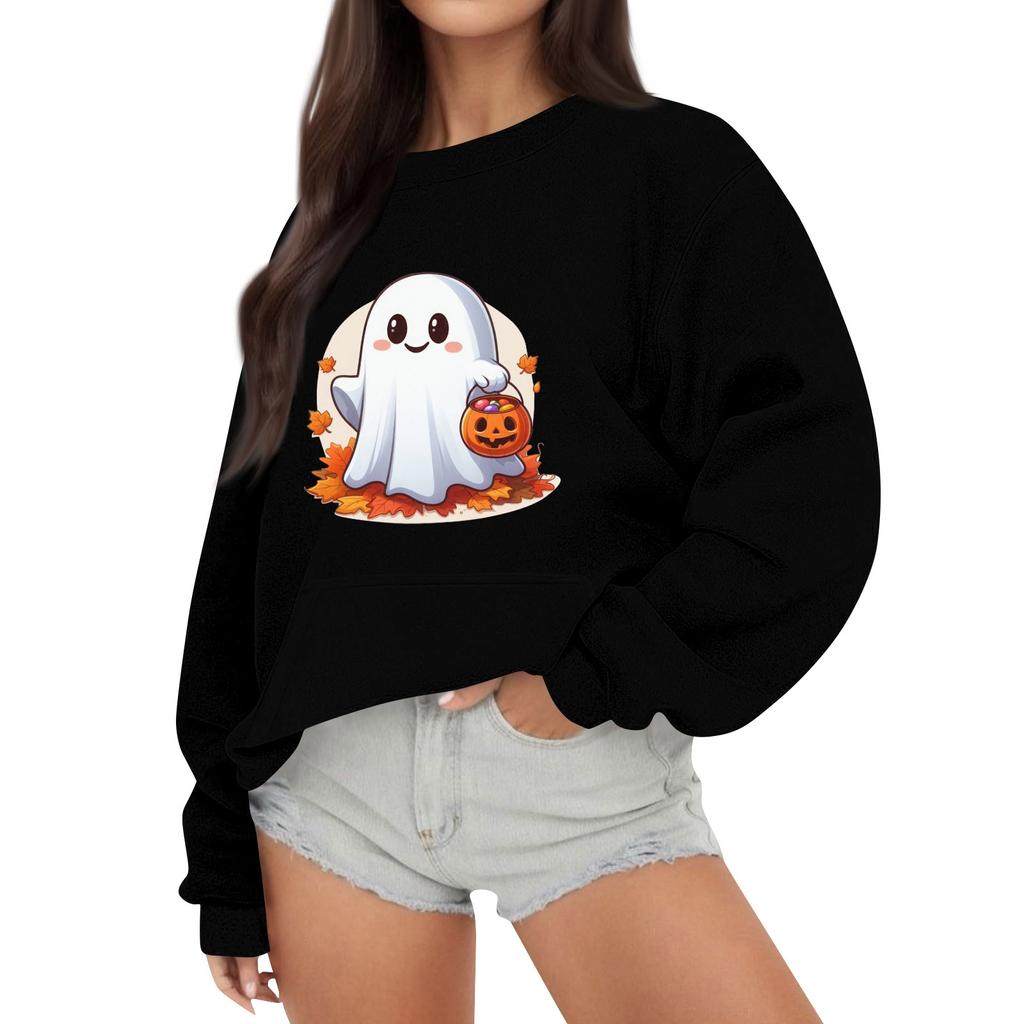 Женские топы осень-зима, женские толстовки с длинным рукавом, повседневные топы свободного кроя с круглым вырезом