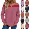 Women's Fashion Casual Long Sleeve Printed V- Neck Sweater Top