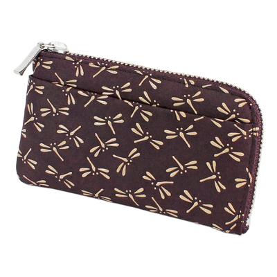 Indenya Inden Кошелек для монет F Кошелек для монет 05 Оленья кожа Фиолетовый x Белый Лак Рисунок стрекозы 1005-16-008