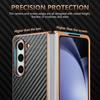 AZNS For Samsung Galaxy Z Fold6 5G Case Electroplating Carbon Fiber Texture PU+TPU Phone Cover