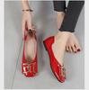 Luxury 2024 Ballerina Ladies Slip-on Shoes Women Spring Fashion Ballet Flats Square Toe Patent Leather Shoe Loafers Women Red