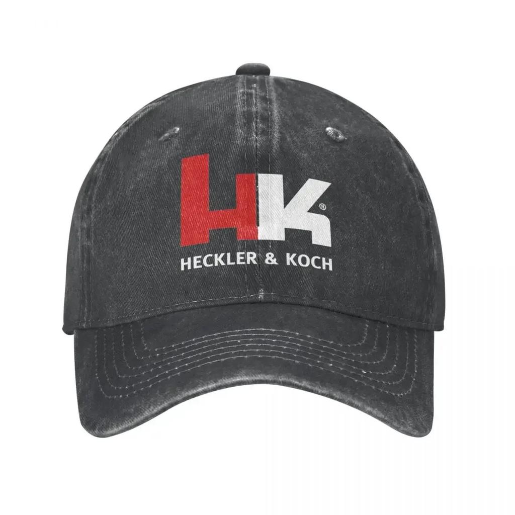 Винтажная бейсболка Heckler Koch HK для мужчин и женщин, потертая джинсовая, стираная, с защелкой, для тренировок, неструктурированная, мягкая кепка