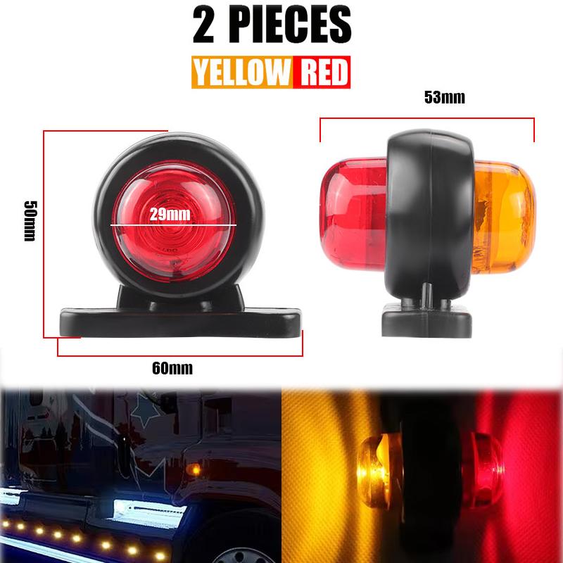 Dual face Truck Trailer LED Side Marker Indicators Light Clearance Rear tail lamp 12V 24V for RV Van For Volvo truck For Scania