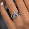 Изысканные Креативные Кольца с Синим Кубическим Цирконием Женские Блестящие Новые Аксессуары для Леди Шармы Привлекательные Вечерние Украшения
