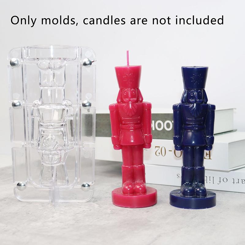 1 Set Christmas Ornaments Nutcracker Silicone Candle Mold Christmas Diy Decoration Dinner Soy Wax Mould