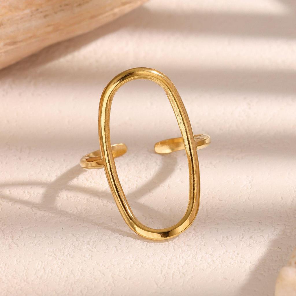 Stainless Steel Open Ring: Versatile European & American Style, Non-Fading Fashionable Titanium Steel.