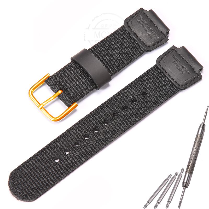16 мм Нейлоновый кожаный ремешок Подходит для Casio DW5600 GA110 GA2100 AWG-M100 GA-700 Мужские наручные часы для активного отдыха Аксессуары