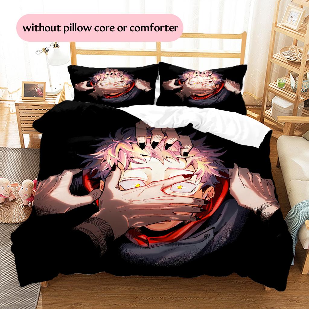 Jujutsu Kaisen Dark Style Bedding Set Duvet Cover Pillowcase No Filler, Soft Home Bedroom Decor, Perfect Gift for Fans.chl