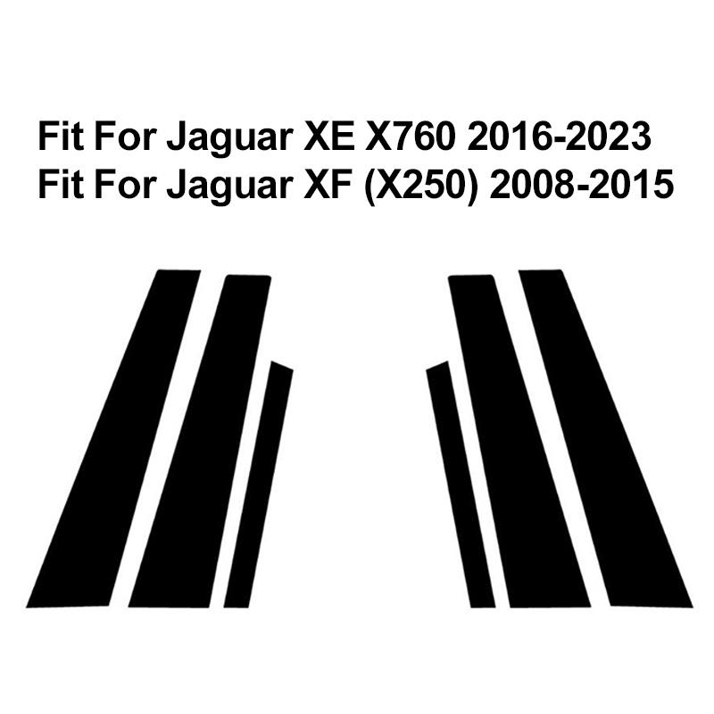 6Pcs Car Pillar Posts Window Molding Cover Trims BC Column Panel Parts Decoration Stickers Styling For Jaguar XE X760 2016-2023