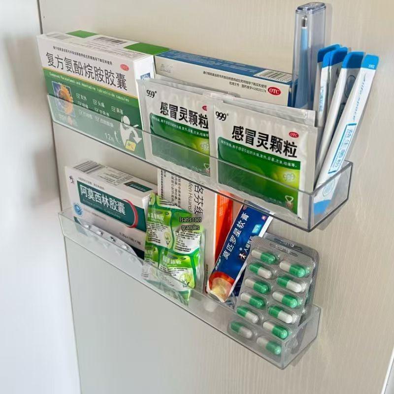 Прозрачный настенный многослойный ящик и полка для хранения лекарств