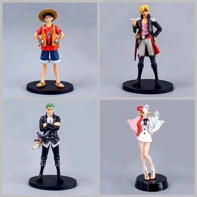 ONE PIECE Ван Пис, Луффи, Зоро, Санджи, Ута, театральная версия, стоячая поза, орнамент, фигурка в коробке.