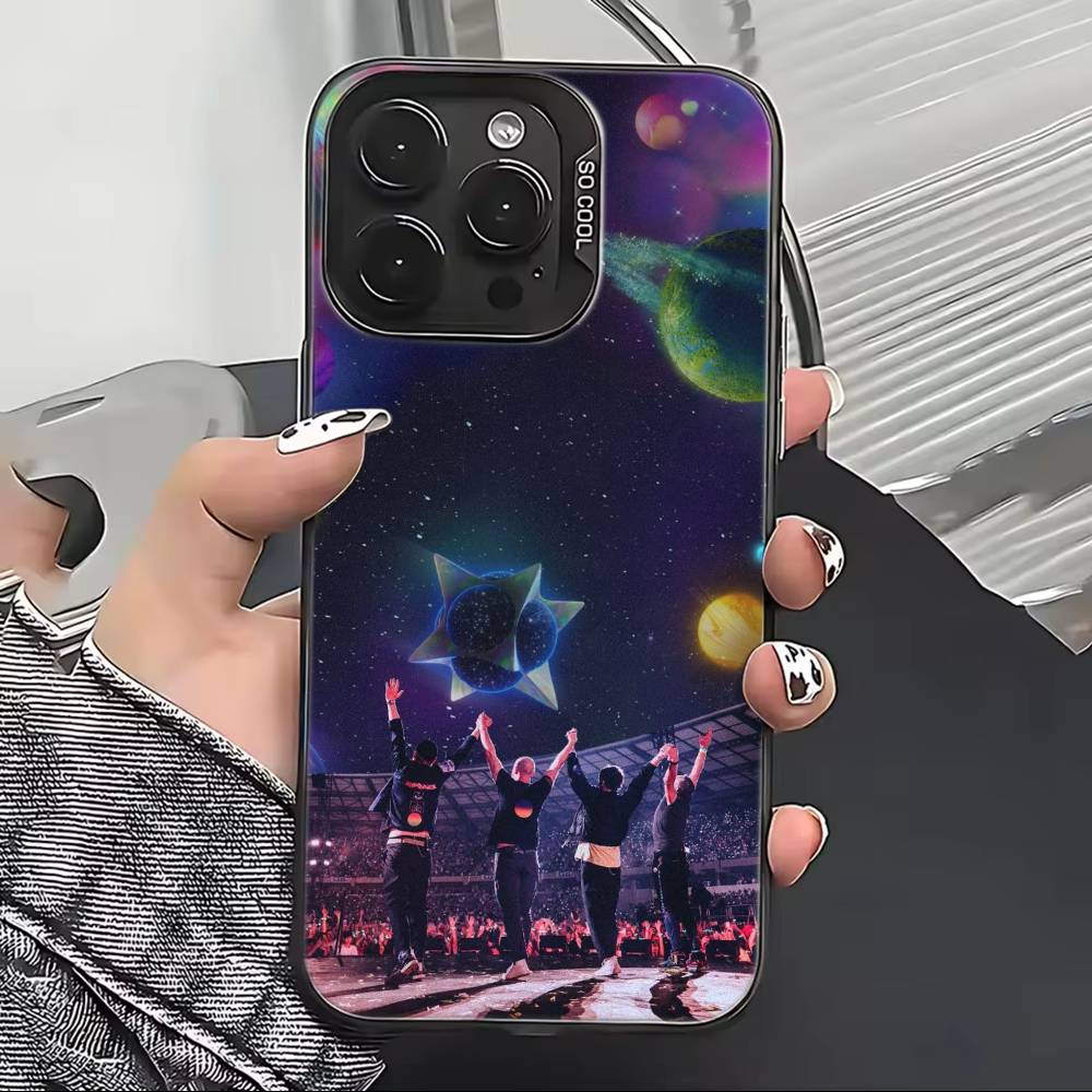 Band C-Coldplay cool Phone Case For iPhone 17,16,15,14,13,12,11 Plus,Pro Max,XS,Colored Silver Plated Inside Cover