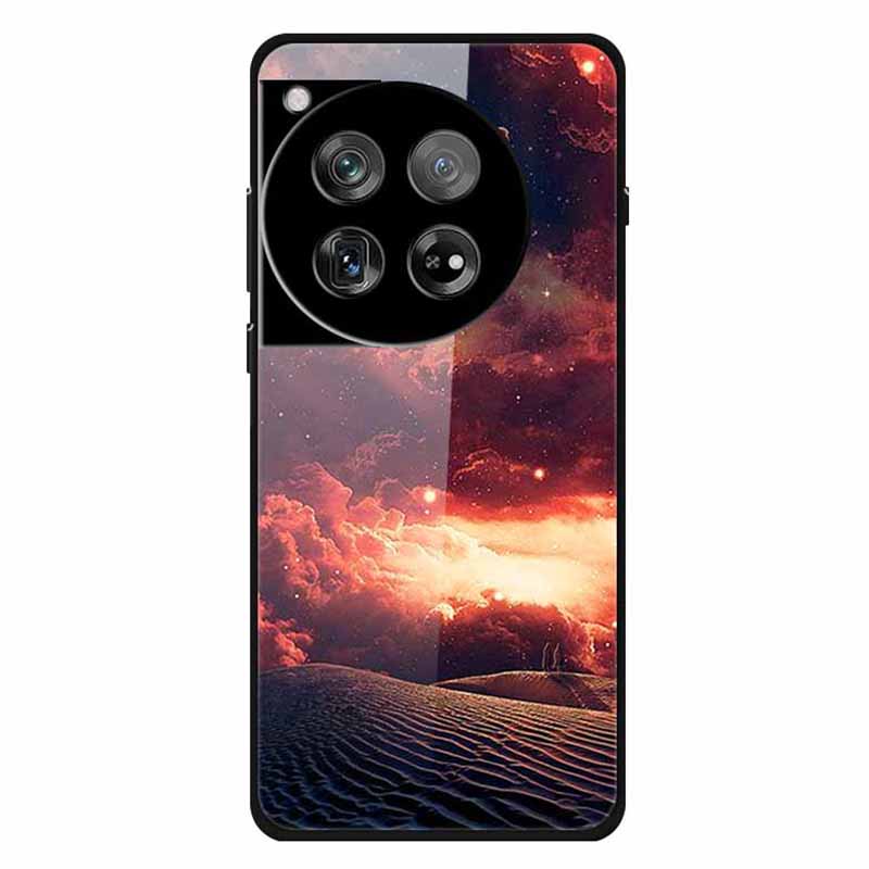 For OnePlus 12 5G Phone Case Pattern Printing Tempered Glass Shockproof Cover