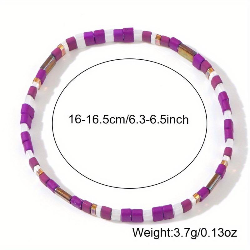 Фиолетово-белый бохо браслет из бисера, Ручная работа, Бижутерия для пляжной вечеринки, Повседневное ношение