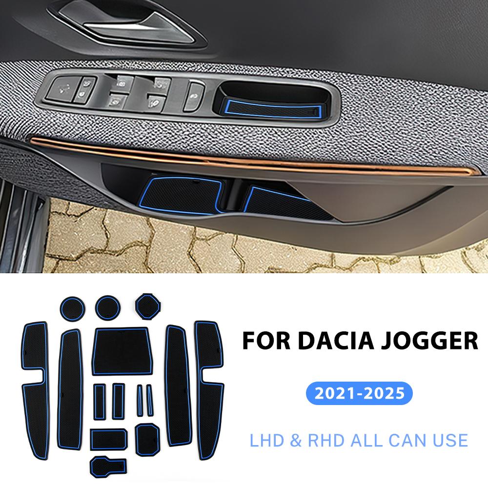Anti-Slip Slot Pad Set for Dacia Jogger Hybrid 2021-2025 Interior Door Groove Mats
