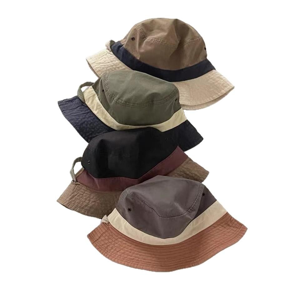 Maillard men's and women's contrasting color bucket hat, Japanese and Korean casual versatile sports mountaineering hat, fashionable and simple sunsha