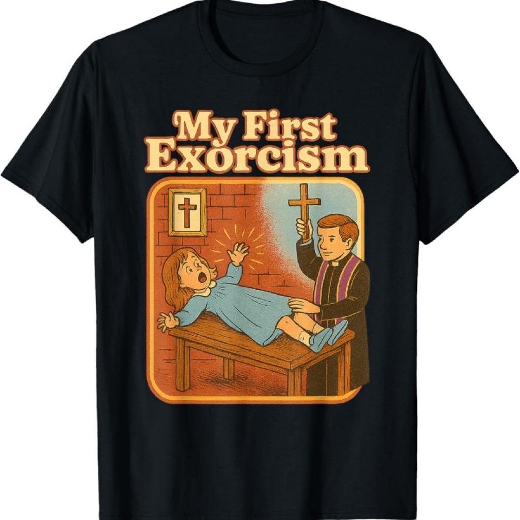 My First Exorcism Retro Funny Horror Throwback Tee T-Shirt