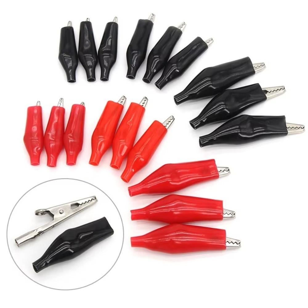 10Pcs Metal + Plastic Crocodile Clamp Durable Electrical Clamp Alligator Clip Automotive Repair