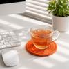 4 Piece Halloween Pumpkin Shaped Coasters Cotton Rope Woven Tabletop Decoration Heat Resistant Bowl Plate Mats Coffee Cup Coasters Set